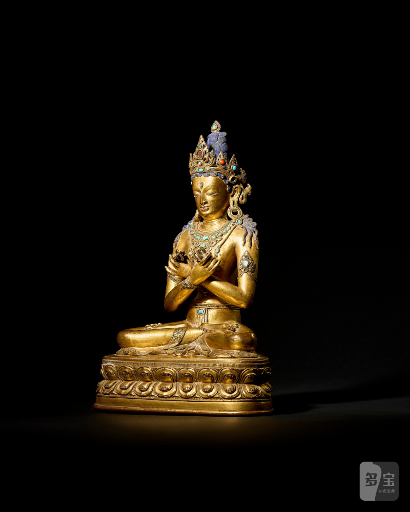 STATUE DE VAJRADHARA EN ALLIAGE DE CUIVRE DORÉ  TIBET, XIVE SIÈCLE - 图3